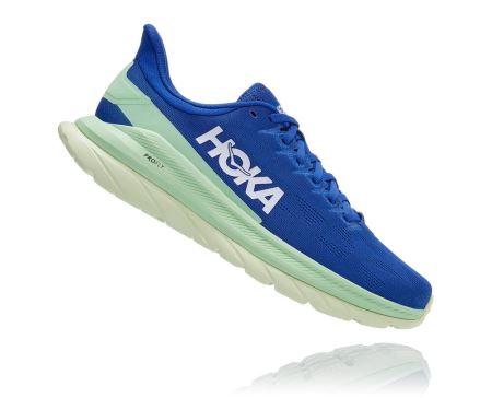 Hoka Mach 4 - Tenis Corrida Estrada Homem Azuis / Verdes Cinzentas | PT-3KD19sj